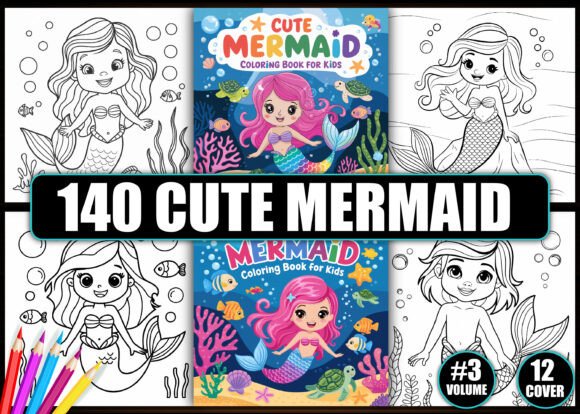 140 Cute Mermaid Coloring Pages for Kids