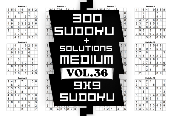 300 Medium Sudoku Puzzles with Solutions