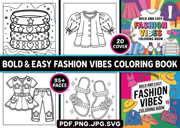 Bold Easy Fashion Vibes Coloring Pages