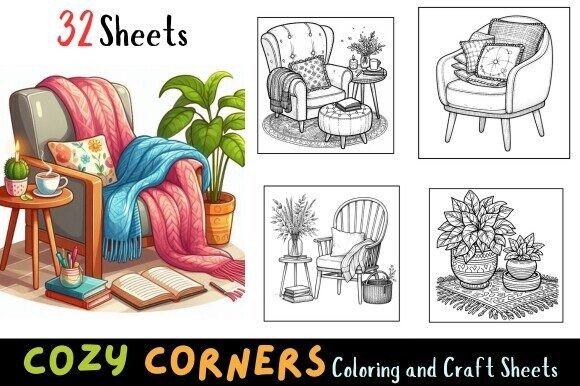 Cozy Corners Relaxing Coloring Pages