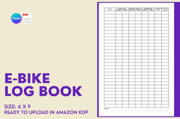 E-bike Log Book - KDP Interior