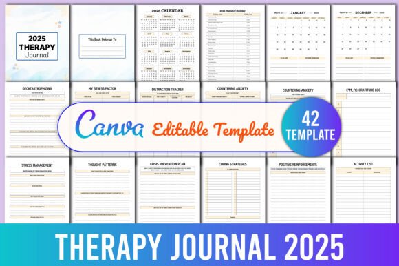 Editable Therapy Journal 2025 KDP