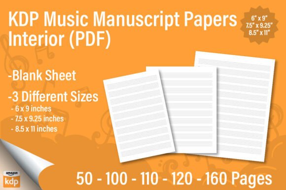 KDP Blank Music Manuscript Paper Journal