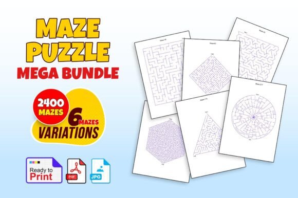 Mazes Puzzle Mega Bundle 2400 Mazes