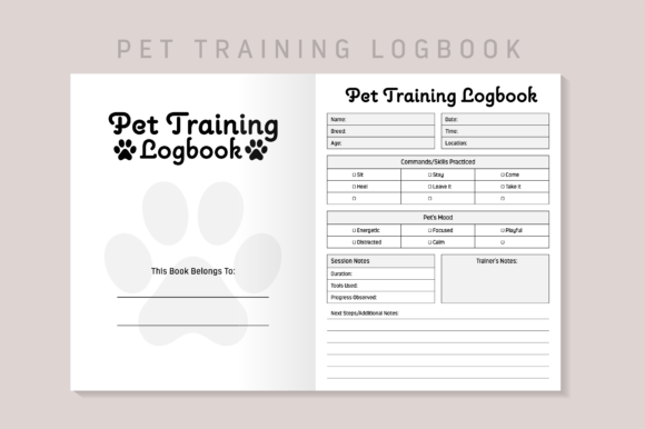 Pet Training Logbook KDP Interior: A Practical Tool for Pet Owners and Trainers